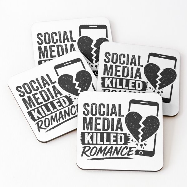 Item preview, Social Media Killed Romance – Funny Sad Love Quote Design designed and sold by CreativeNest Prints.