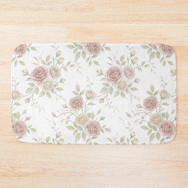 Item preview, Vintage Pink and White Roses on Black designed and sold by Opal Aura .