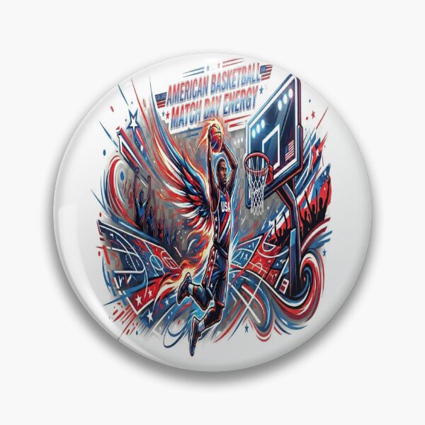 Item preview, USA Basketball Match Day Energy – Patriotic Slam Dunk Art designed and sold by MAJCO-ART.
