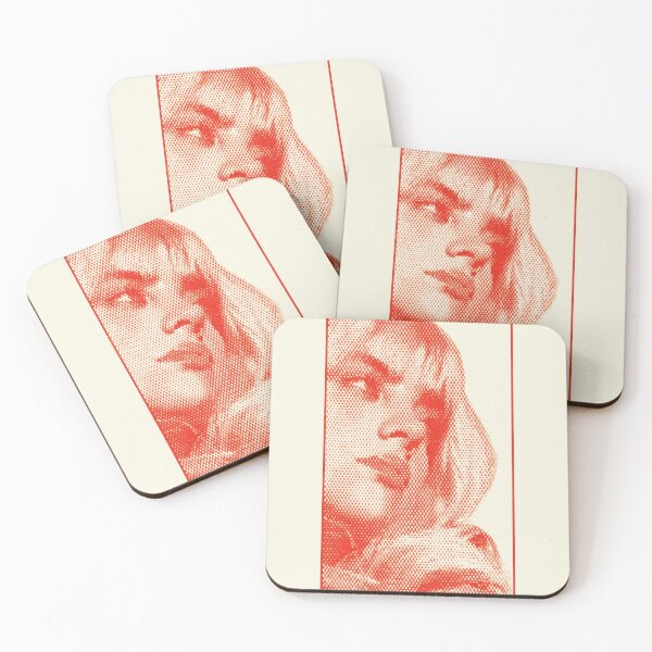 Item preview, Billie Happier Than Ever Fan Art Poster – Red Halftone Retro Portrait Print designed and sold by gringoods.