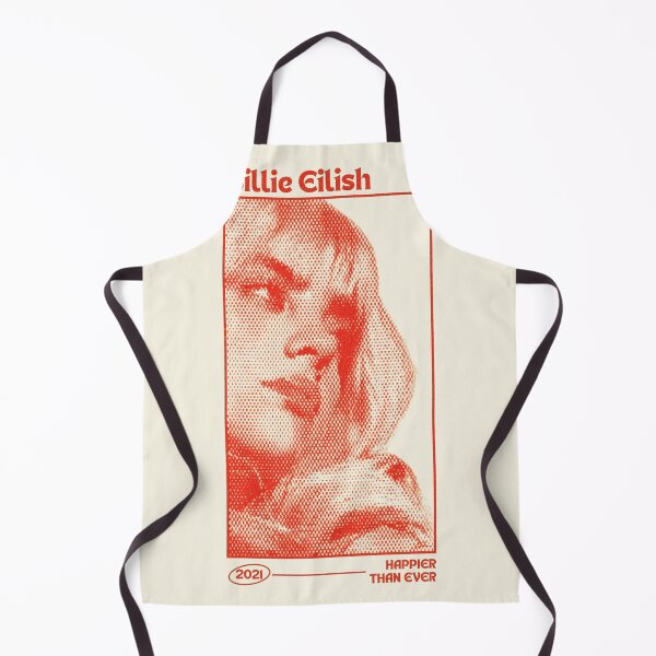 Item preview, Billie Happier Than Ever Fan Art Poster – Red Halftone Retro Portrait Print designed and sold by gringoods.