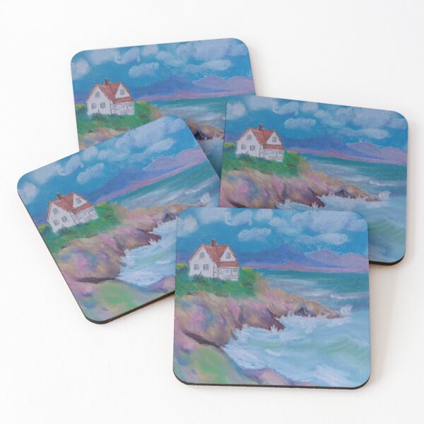 Item preview, Soft Pastel Coastal Cottage Landscape designed and sold by nuriart.