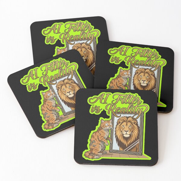 Item preview, AI Filter vs Reality Lion Cat Design designed and sold by Cat Meme Fund.