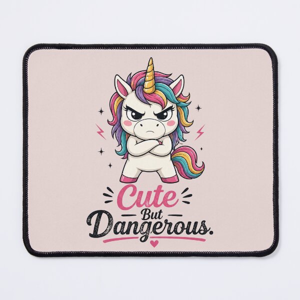 Item preview, "Cute But Dangerous" Unicorn Funny Kawaii Attitude  designed and sold by MusesWhispers.