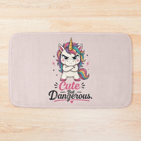 Item preview, "Cute But Dangerous" Unicorn Funny Kawaii Attitude  designed and sold by MusesWhispers.