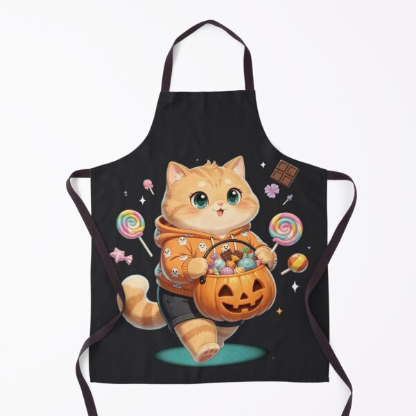 Item preview, Cute Ginger Cat Halloween Pumpkin Candy designed and sold by Moody Vibes Studio.