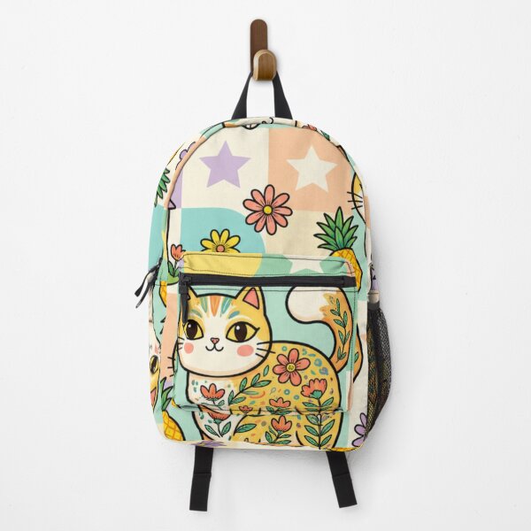 Item preview, Cute Tropical Cat Pattern with Pineapples and Flowers designed and sold by Iampoji.