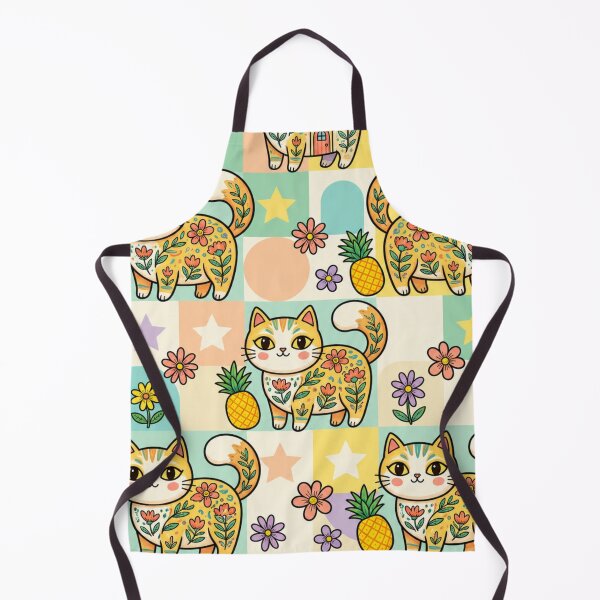 Item preview, Cute Tropical Cat Pattern with Pineapples and Flowers designed and sold by Iampoji.