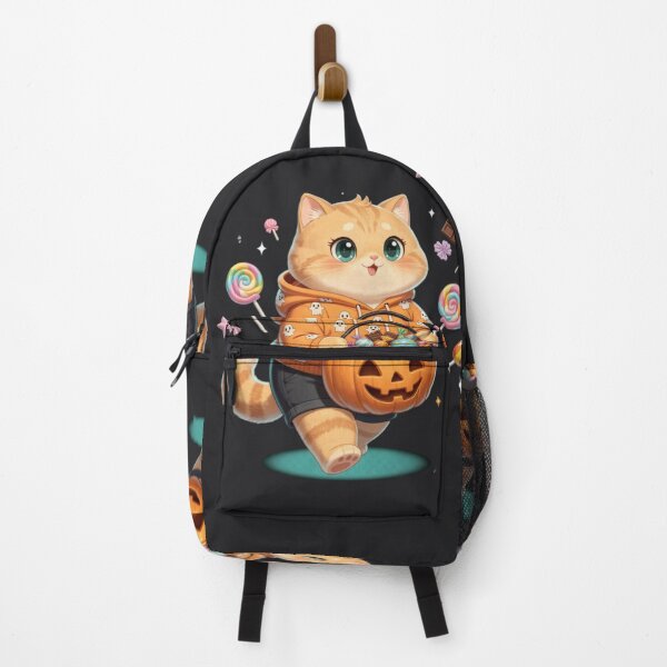 Item preview, Cute Ginger Cat Halloween Pumpkin Candy designed and sold by Moody Vibes Studio.