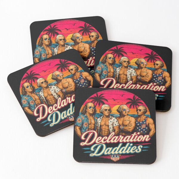Item preview, Declaration Daddies Buff Founding Fathers Retro Sunset Patriotic Summer Vacation designed and sold by MassonCalepon.
