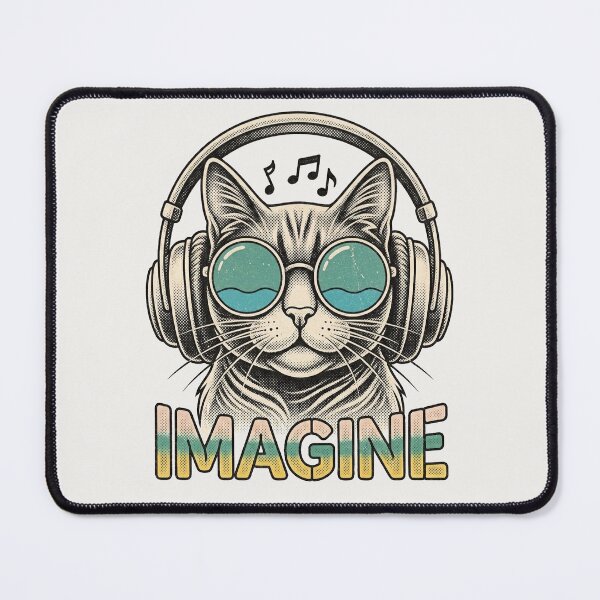 Item preview, Cool Cat Imagine Music Gift for Cat Lovers Birthday designed and sold by PixelQ.