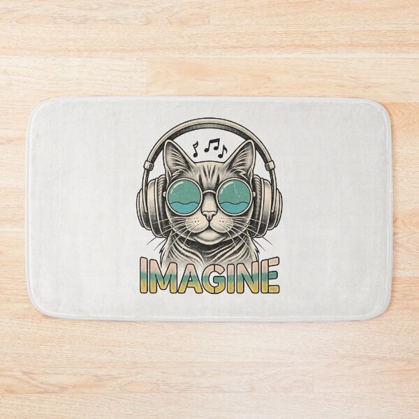 Item preview, Cool Cat Imagine Music Gift for Cat Lovers Birthday designed and sold by PixelQ.