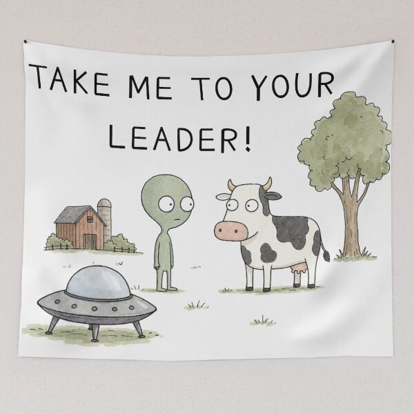 Item preview, Funny Alien Meeting Farm Cow Shirt designed and sold by TheSnarkyShark.