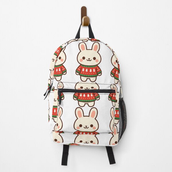 Item preview, Cozy Holiday Bunny - Christmas Kawaii Sticker designed and sold by foryouandyours.