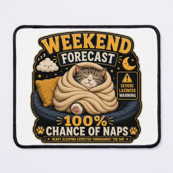 Item preview, Weekend Forecast: 100% Chance of Naps Cat Lover Design designed and sold by Shabrinox.