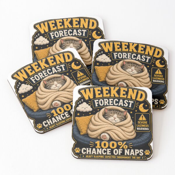 Item preview, Weekend Forecast: 100% Chance of Naps Cat Lover Design designed and sold by Shabrinox.