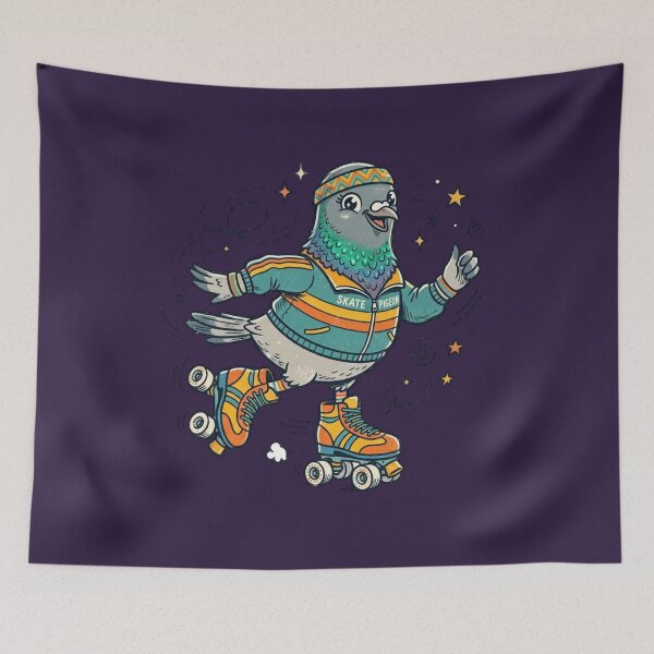 Item preview, Retro Roller Skating Pigeon in Vintage Tracksuit designed and sold by azule1.