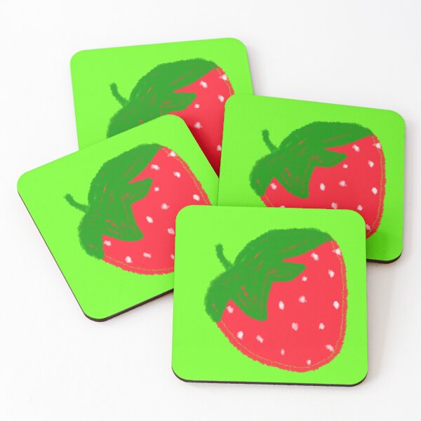 Item preview, Textured Red Strawberry on Green Background designed and sold by FruitMeadow.