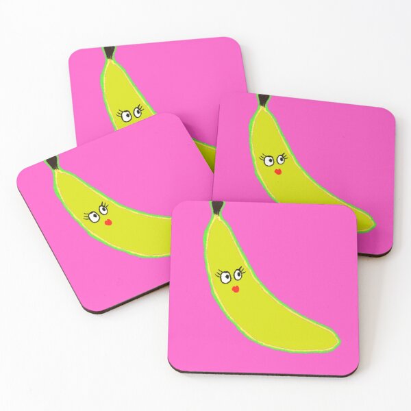 Item preview, Cute Cartoon Banana Character with Eye Lashes designed and sold by FruitMeadow.