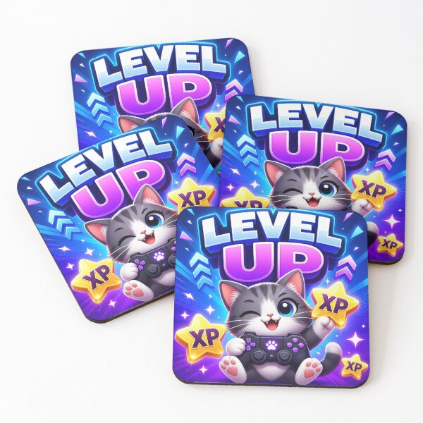 Item preview, Level Up Kitty Gaming Sticker designed and sold by Stylestickers55.