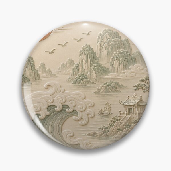 Artikelvorschau, Vietnam-Küstenrelief-Kunstdruck | Meereslandschaft inspiriert von der Halong-Bucht | Asiatische Meereslandschaft als Wandbild entworfen und verkauft von TheSlowShore.