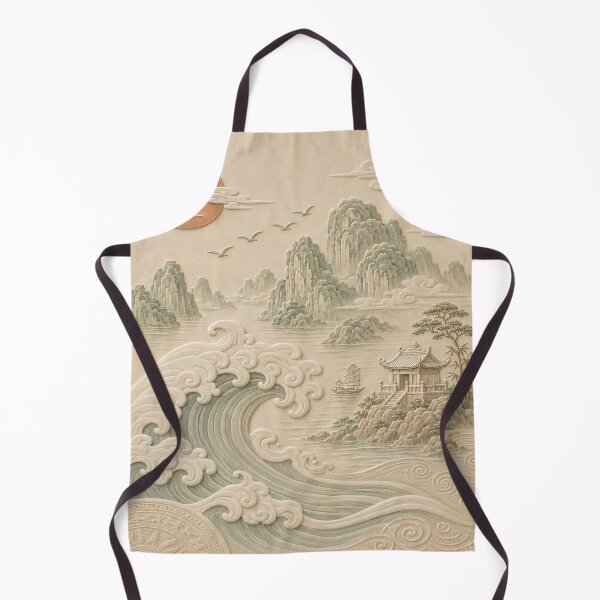 Item preview, Vietnam Coastal Relief Art Print | Ha Long Bay Inspired Ocean Landscape | Asian Seascape Wall Art designed and sold by TheSlowShore.