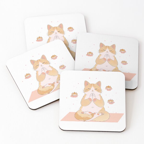 Item preview, Cat Namaste Meditation Yoga Pose Minimalist Line Art Gift for Cat Lovers designed and sold by FirmHoldStudio.