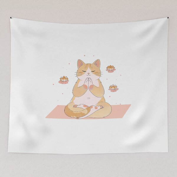 Item preview, Cat Namaste Meditation Yoga Pose Minimalist Line Art Gift for Cat Lovers designed and sold by FirmHoldStudio.