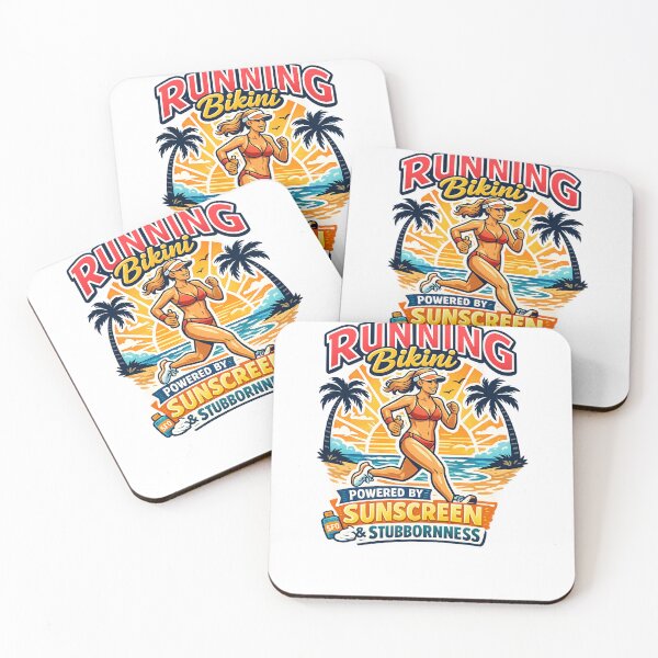 Item preview, Powered by Sunscreen & Stubbornness running bikini designed and sold by DPBTees70.