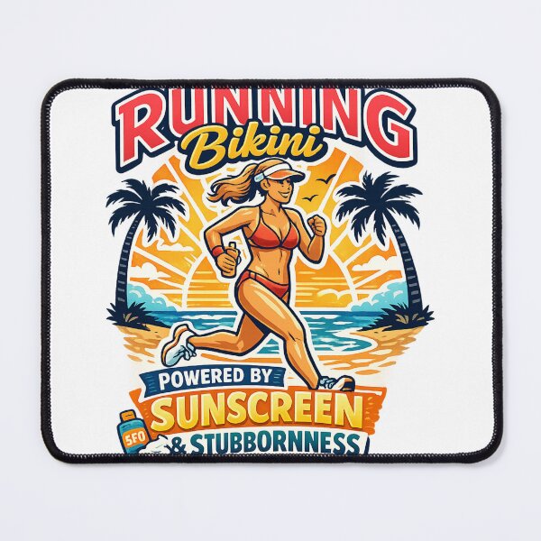 Item preview, Powered by Sunscreen & Stubbornness running bikini designed and sold by DPBTees70.