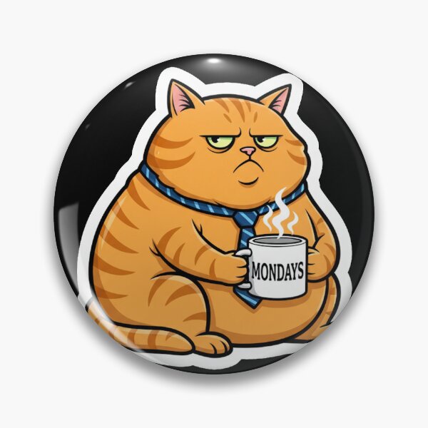 Item preview, Grumpy Corporate Cat Hate Mondays Coffee Mug Sticker designed and sold by Cat Meme Fund.