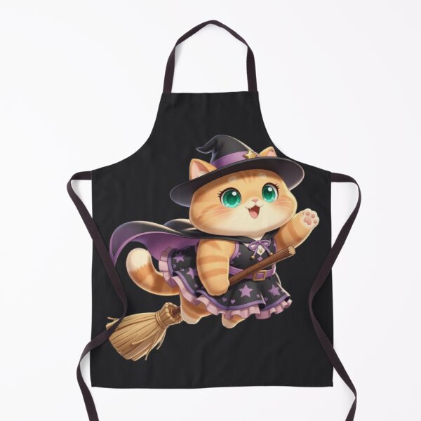 Item preview, Cute Witch Cat Flying On Broomstick designed and sold by Moody Vibes Studio.