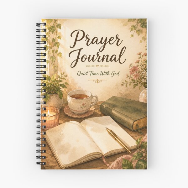 Item preview, Prayer Journal Quiet Time With God – Cozy Christian Notebook  designed and sold by Grace Unlocked.
