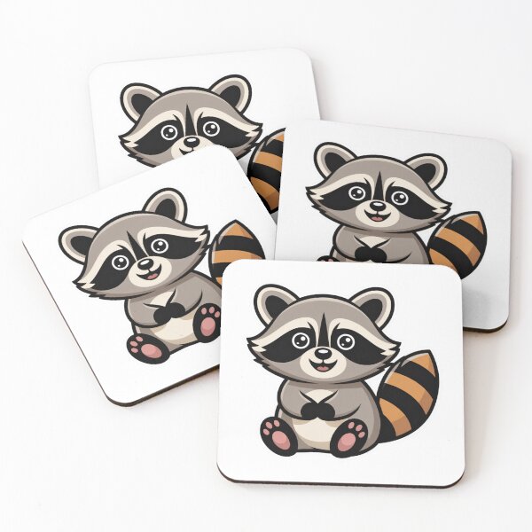 Item preview, Cute Baby Raccoon Cartoon Art designed and sold by LukaRealm.