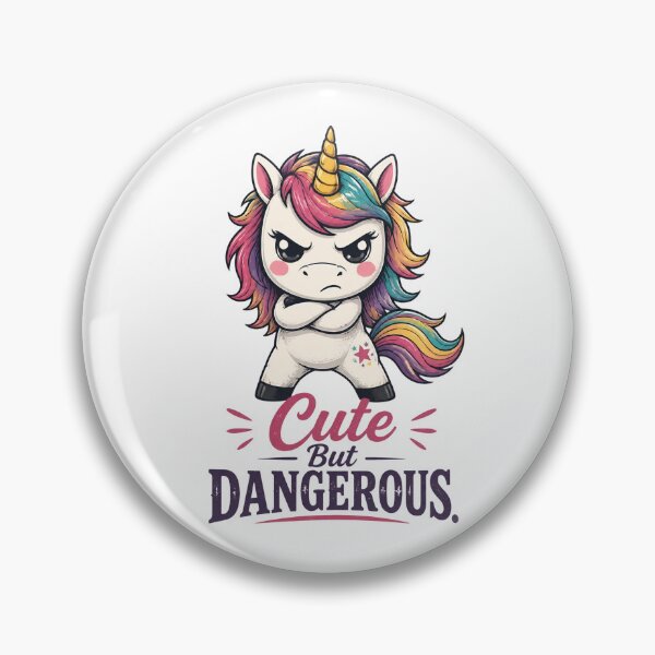 Item preview,  "Cute But Dangerous" Unicorn Funny Kawaii Attitude  designed and sold by MusesWhispers.