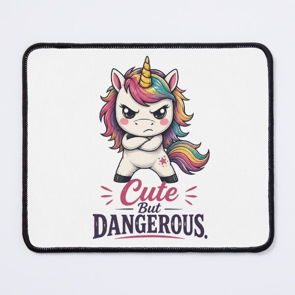 Item preview, "Cute But Dangerous" Unicorn Funny Kawaii Attitude designed and sold by MusesWhispers.