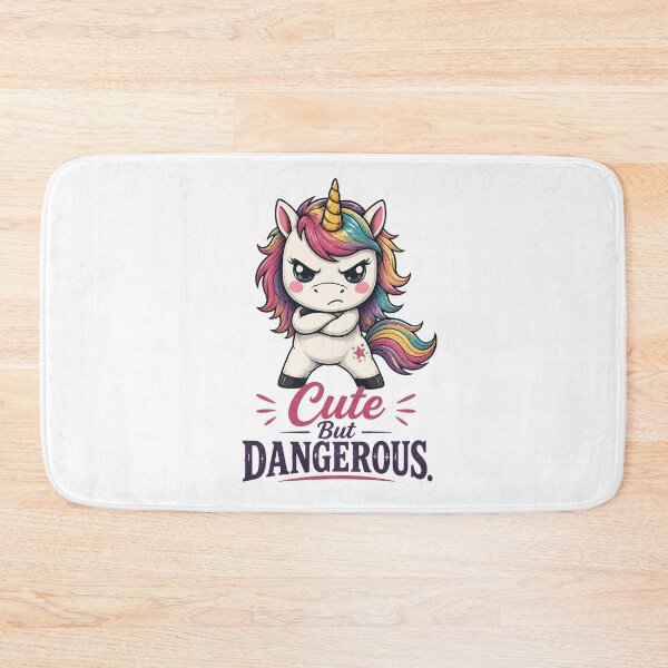 Item preview,  "Cute But Dangerous" Unicorn Funny Kawaii Attitude  designed and sold by MusesWhispers.