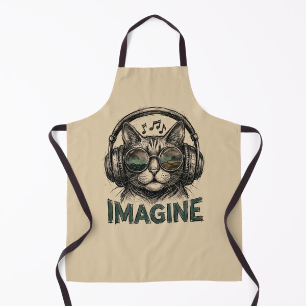 Item preview, Music Cat Imagine Gift for Cat Lover Music Fans designed and sold by PixelQ.