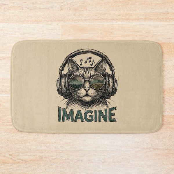 Item preview, Music Cat Imagine Gift for Cat Lover Music Fans designed and sold by PixelQ.
