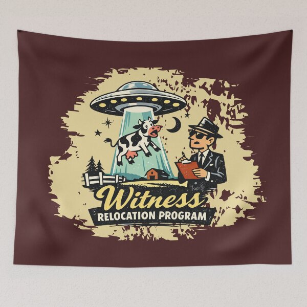 Item preview, Funny UFO Witness Relocation Alien Cow designed and sold by TheSnarkyShark.