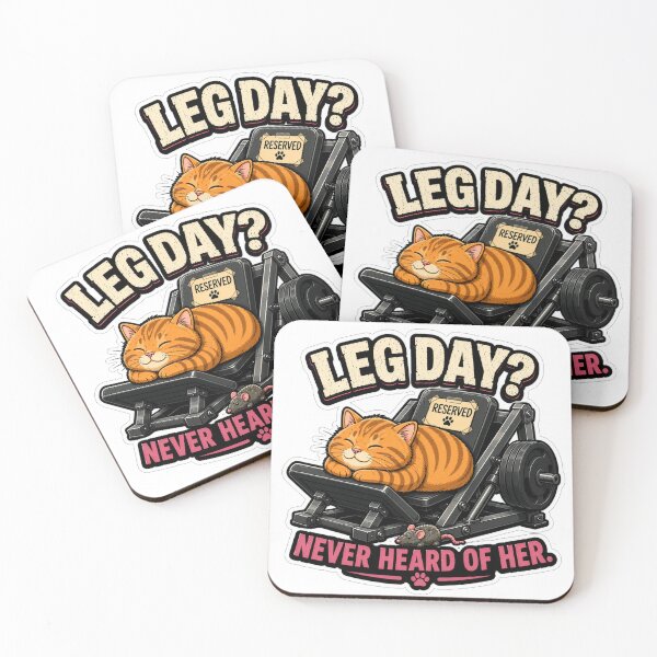 Item preview, Leg Day? Never Heard of Her Funny Cat Gym Workout Design designed and sold by Shabrinox.