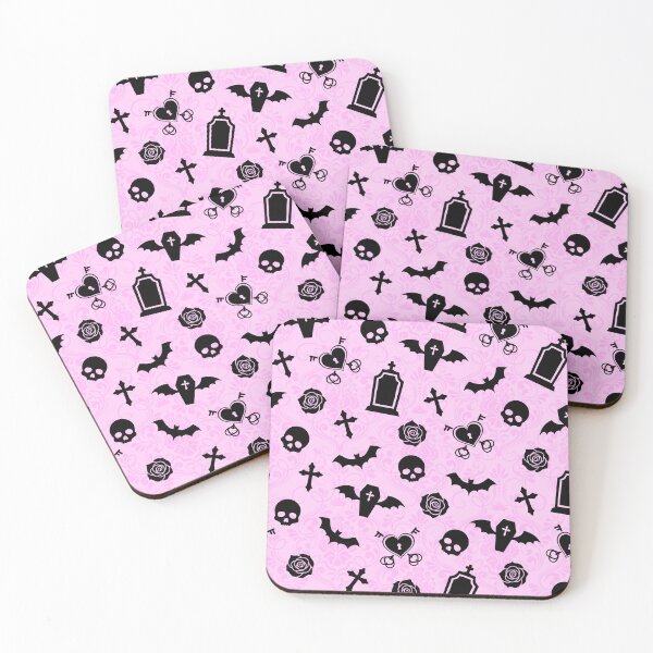 Item preview, Pastel Goth Pink Pattern designed and sold by LittleLinenKitten.