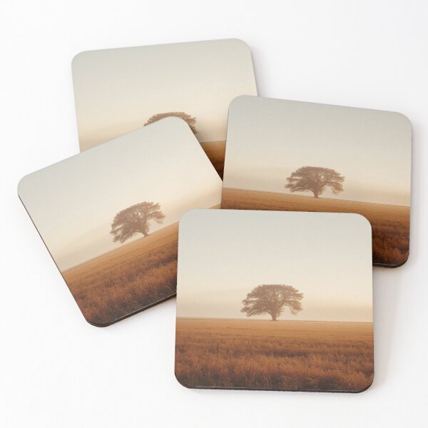 Item preview, Golden Solitude Autumn Tree Wall Art | Minimalist Fall Landscape Print designed and sold by VeloraNature.