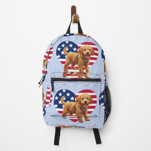 Item preview, Patriotic Pup Livvy with heart flag designed and sold by Doodles Down South.