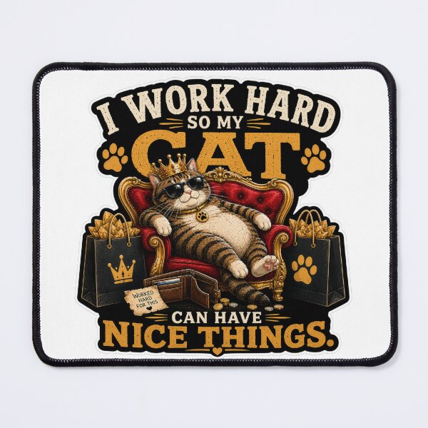 Item preview, I Work Hard So My Cat Can Have Nice Things Funny Cat Lover Design designed and sold by Shabrinox.