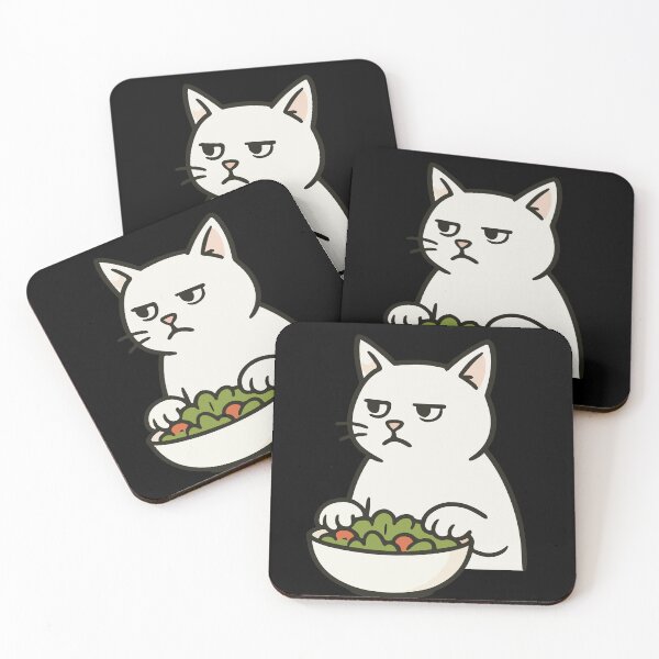Item preview, Judgmental White Cat Hating Salad | Silly Paws Studio designed and sold by SillyPawsStudio.