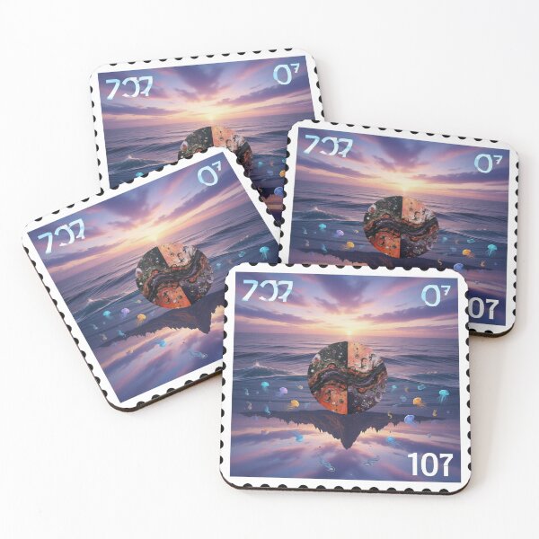 Item preview, cosmic waves sky ocean stamp colorful geometric abstract design designed and sold by SmashingDeals.