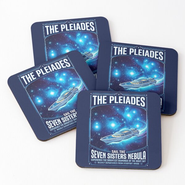 Item preview, Pleiades Star Cluster M45 Retro NASA Travel Poster designed and sold by RetroRewind Studio.