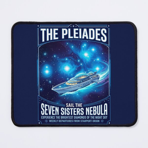 Item preview, Pleiades Star Cluster M45 Retro NASA Travel Poster designed and sold by RetroRewind Studio.