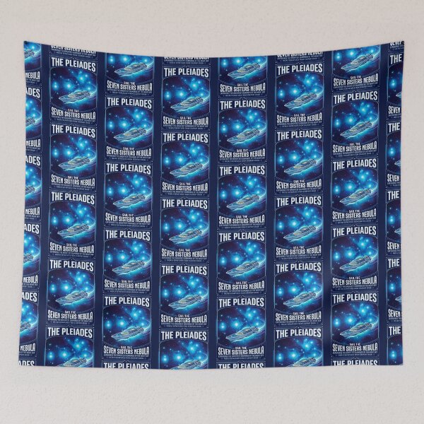 Item preview, Pleiades Star Cluster M45 Retro NASA Travel Poster designed and sold by RetroRewind Studio.